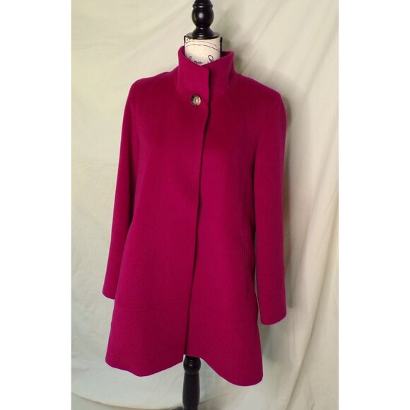 🆕FLEURETTE Wool Stand Collar Car Coat Currant 4 - Picture 2 of 12